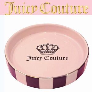 Juicy Couture Home Signature Logo  Crown Striped Ceramic Trinket Tray